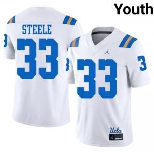 #33 Carson Steele UCLA White Jersey | Officially Licensed Stitched Youth University Football Gear 69540193
