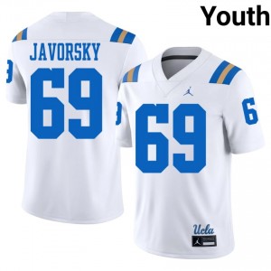 #69 Cooper Javorsky UCLA Bruins White Jersey | Iconic Stitched Youth College Football Gear 25488214