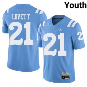 #21 Dante Lovett UCLA Light Blue Throwback Jersey | Officially Licensed Stitch Youth University Football Gear 53093997