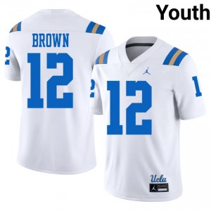 Bruins Jace Brown #12 White Jersey | Elite Stitched Player Football Youth Apparel 42656027
