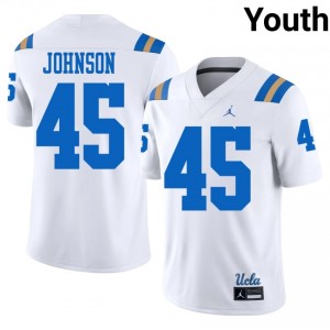 Jamier Johnson #45 UCLA Jersey | Genuine White NCAA Football Youth Stitched 68610319