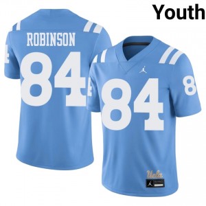 Jerry Robinson #84 UCLA Throwback Jersey | Elite Thread Light Blue University Football Youth Stitch 29714868