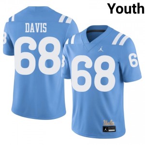 #68 Jordan Davis Bruins Light Blue Throwback Jersey | Authentic Stitch Youth Player Football Gear 36370663
