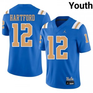 Blue Malik Hartford #12 Bruins Jersey | Youth Player Football Classic Embroidery 39387977