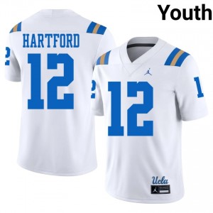 Malik Hartford #12 UCLA Bruins Jersey | Moisture Wicking White High School Football Youth Stitched 42281947