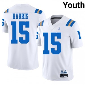 UCLA Bruins Marcus Harris #15 White Jersey | Fresh Stitched High School Football Youth Apparel 53510523