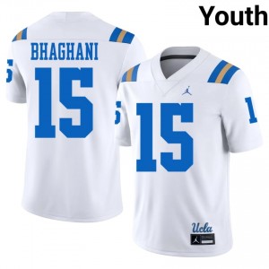 White Mateen Bhaghani #15 UCLA Jersey | Youth NCAA Football Essential Stitched 60196787
