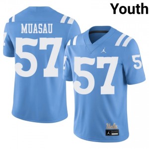 #57 Matt Muasau UCLA Light Blue Throwback Jersey | Officially Licensed Stitch Youth University Football Gear 30724075