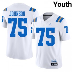 #75 Nehemiah Johnson Bruins White Jersey | Authentic Stitched Youth Player Football Gear 54507797