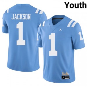 Scooter Jackson #1 UCLA Throwback Jersey | Elite Thread Light Blue University Football Youth Stitch 41744502