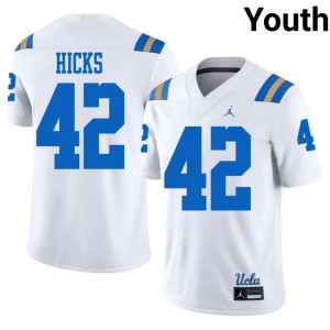 White Skip Hicks #42 UCLA Jersey | Youth NCAA Football Essential Stitched 14933668