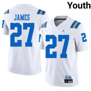 Bruins Ta'Shawn James #27 White Jersey | Elite Stitched Player Football Youth Apparel 20842353