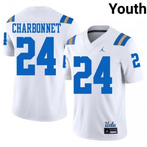 #24 Zach Charbonnet UCLA White Jersey | Officially Licensed Stitched Youth University Football Gear 92270202